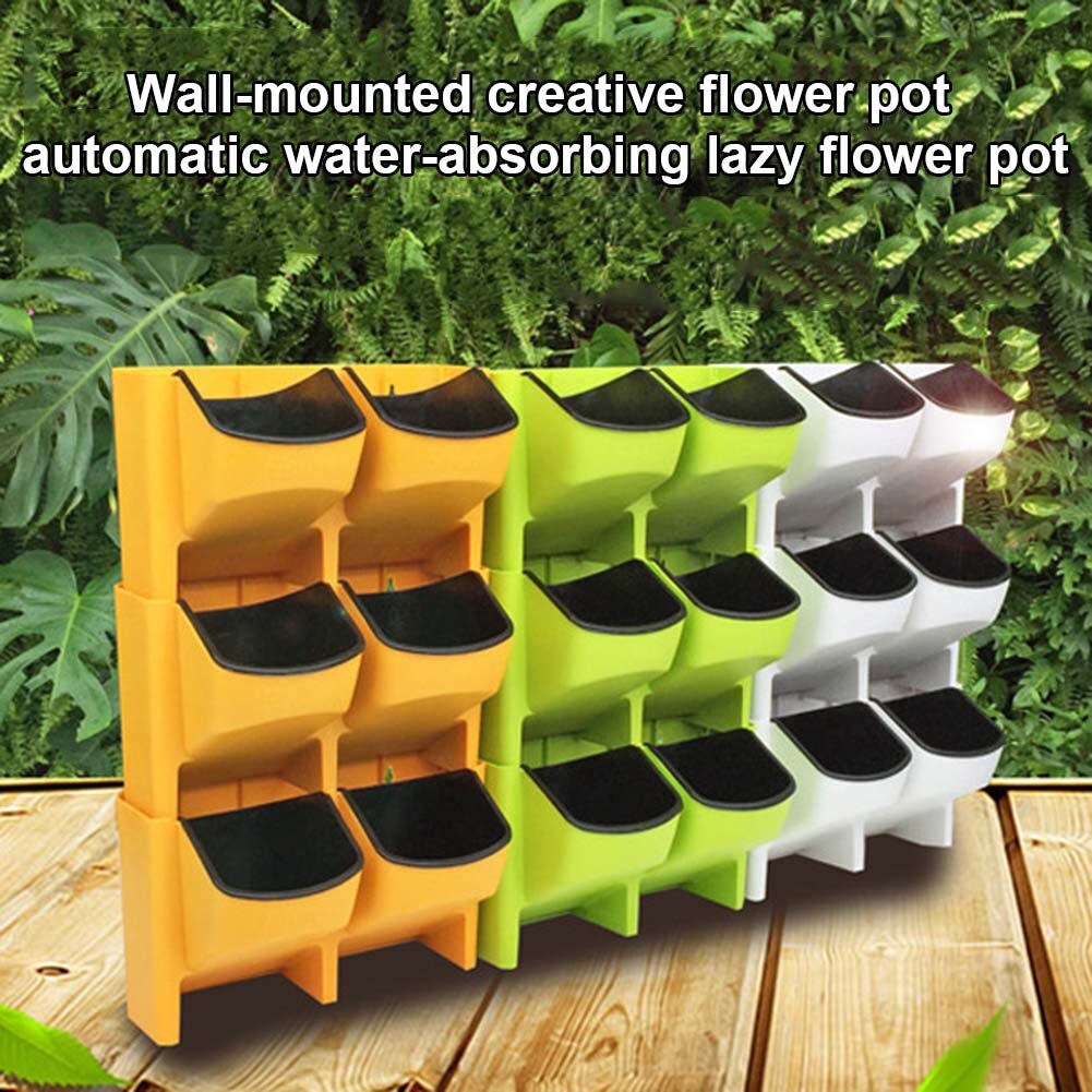 Automatic Watering Flower Pots Can Be Stacked Vertical Flower Pots Wall Garden Balcony Wall-Mounted Planting Gardening Supplies