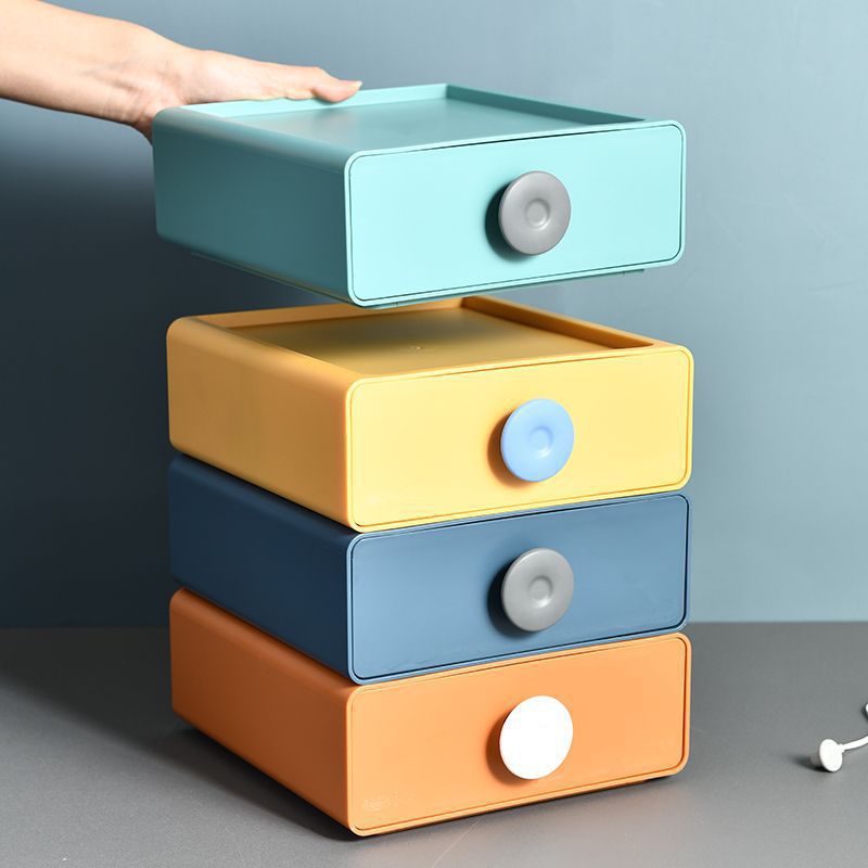 2022 Home Official Nordic Stackable Drawers Desktop Sundries Organizer Case Plastic Rack Cute Cosmetics Container