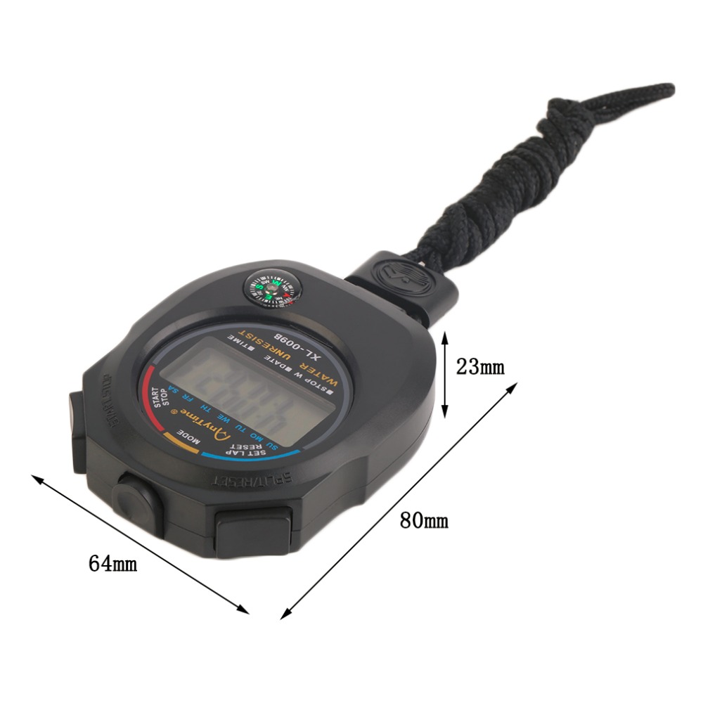 Sports Stopwatch Handheld Digital LCD Sports Stopwatch Chronograph Counter Timer with Strap