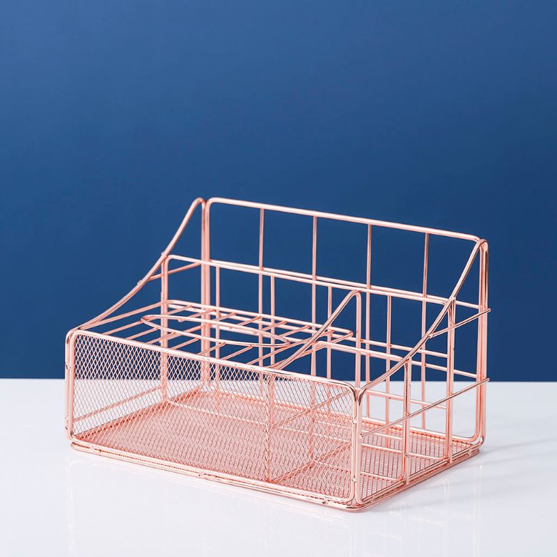 Rose Gold Schreibtisch Lager Kasten Multi-Zweck Stift Halfter nordisch Magazin Organizer MOLB