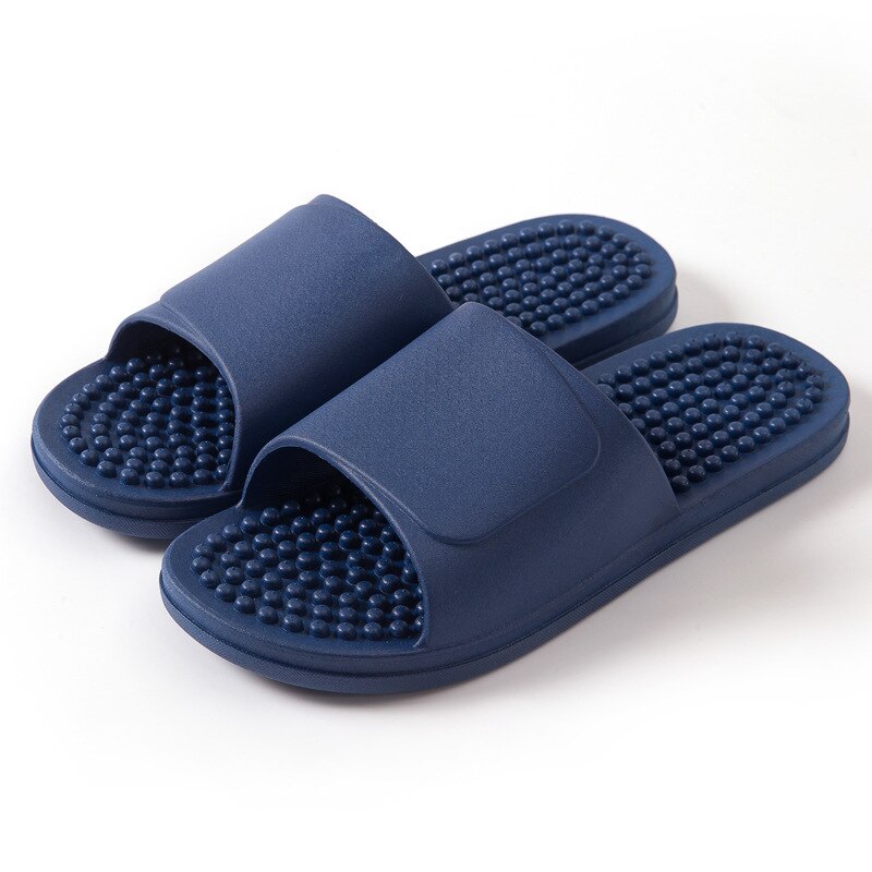 Neue unisex Hausschuhe Massage Schuhe drinnen Hause Weichen Nicht-Schlupf Startseite Hausschuhe Frauen Tragen-Beständig Massage Bequeme Hausschuhe: NavyBlue / 40-41