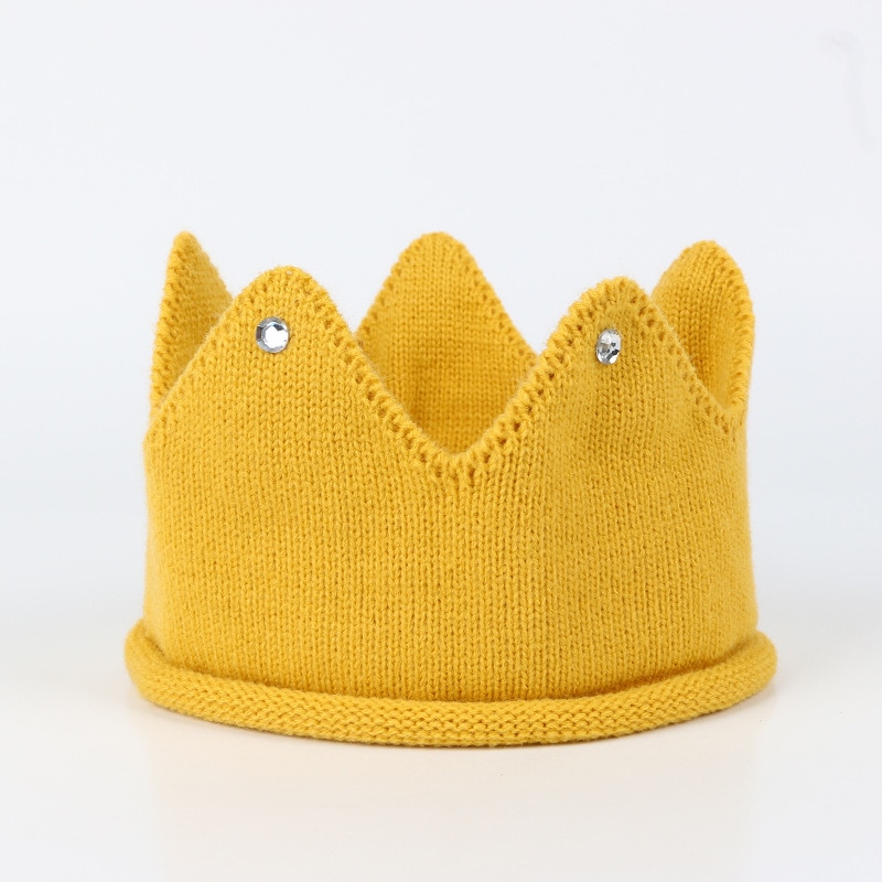 Knit Kroon Baby Hoofdband Baby Baby Tulband Hoofdbanden Voor Meisjes Kids Peuter Prinses Haarband Haarband Baby Haar Accessoires: style1 yellow