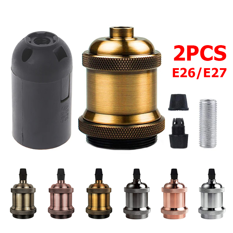 2 stücke retro lampen halter edison schrauben lampen halter e27/e26 lampen halter diy ring lampen halter
