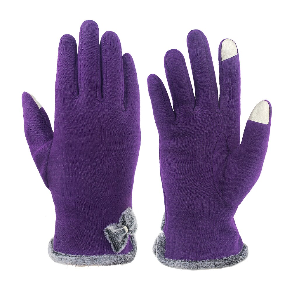 Women Men Touch Screen Winter Gloves Autumn Warm Gloves Wrist Mittens Driving Ski Windproof Glove: Purple