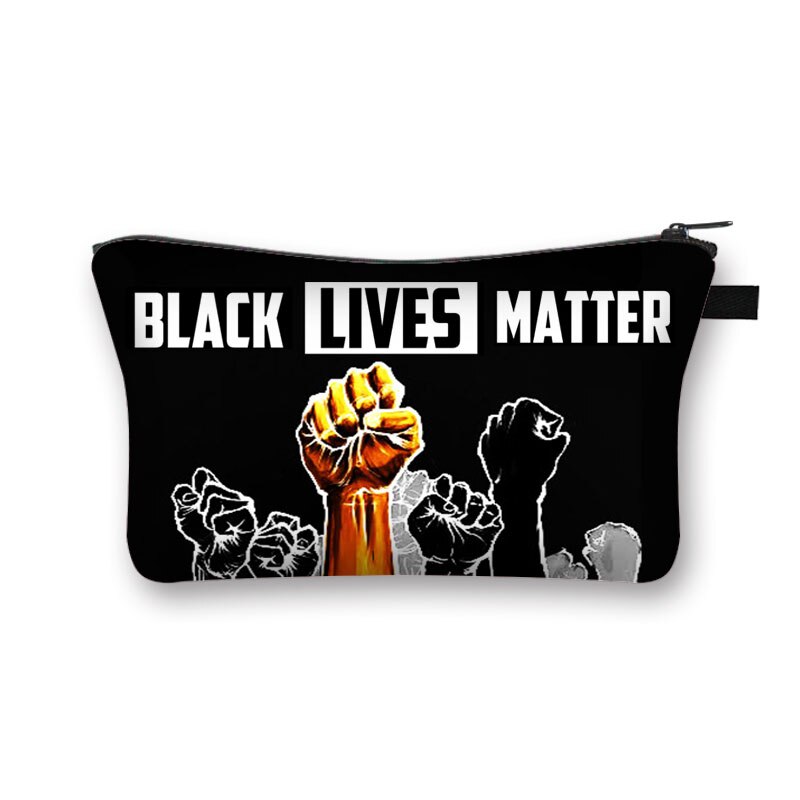 Dio Dice Che Sono di Colore Nero Sacchetti Cosmetici Afro Donne Sacchetti di Trucco Nero È Bello Delle Signore Caso Cosmetico Ragazze Organizzatori Bag: hzbblm09