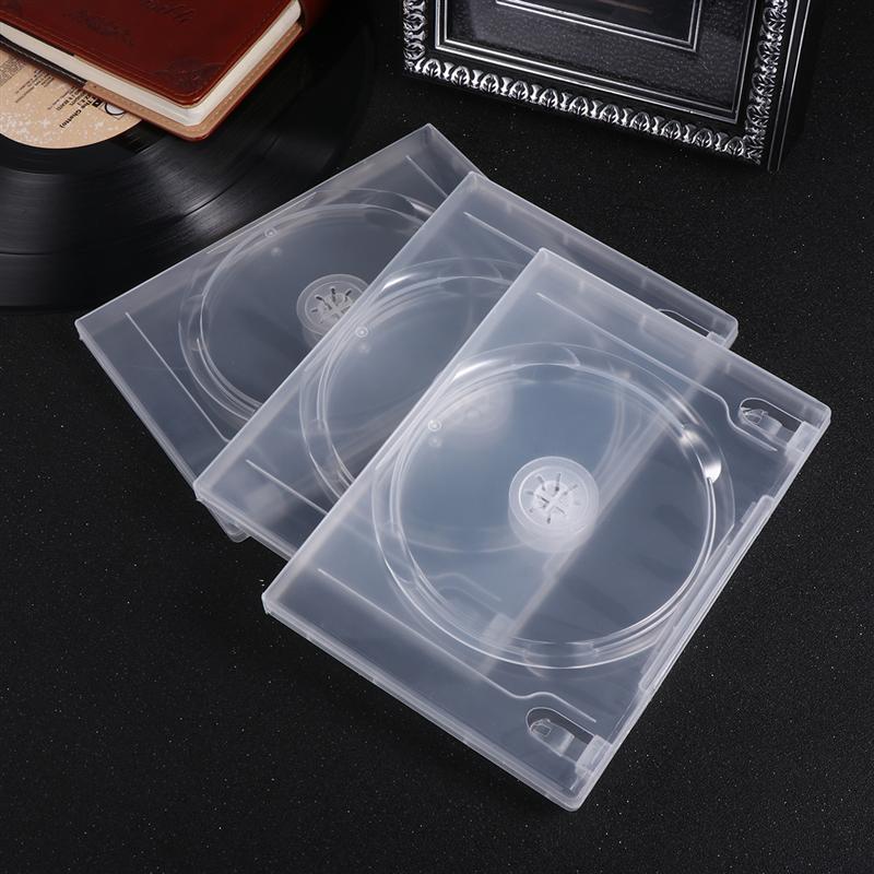 6 PCS CD Package Durable Portable with Film Transparent CD Storage Box DVD Case for Office School Home