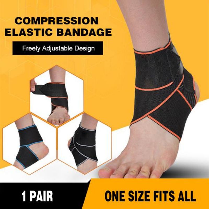 Vendaje de compresión de Protección deportiva, vendaje envolvente para el tobillo, vendaje elástico de compresión