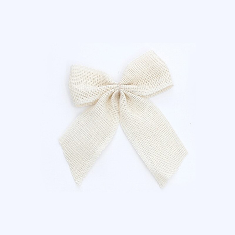 Blanco lazo de flores yute arpillera lazos lazo cinta de encaje para Navidad Año caja decoración de San Valentín envoltura de