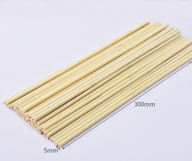 50 Pcs Round Bamboo Wooden Stick Rod Square Strip For Crafts Food Model Making For DIY Food Craft Useful Wood For Home DIY: B3
