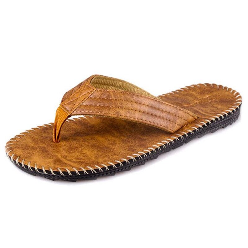 Sommar herr flipflops brittisk stil coola tofflor halkfri tjockbottnad herrskor platta strandskor sandaler zapatos de hombre
