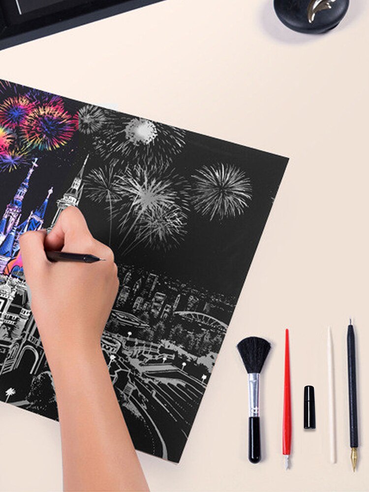 Scratch Painting Art Tools Complete Scratching Drawing Tool Set Easy to Use Wide Application DIY Art Multiple Uses