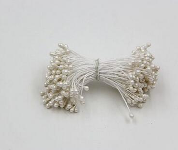 100 Stks/partij Kunstbloemen Meeldraden Parel Bloem Meeldraden Bloemen Meeldraden Voor Cake Mini Rose Bruiloft Decoratie Kunstbloemen: White