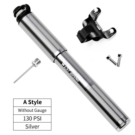 WEST BIKING Portable Bike Pump Gauge High Pressure Hand Pump Inflador Bicicleta Bike Accessories Schrader & Presta Bicycle Pump: A Style A No Gauge