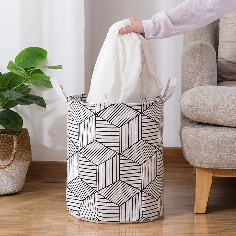 Wasmand, wasmand met print, waterdichte waszak, opvouwbare opberger, ruimtebesparend, badkamer, thuis