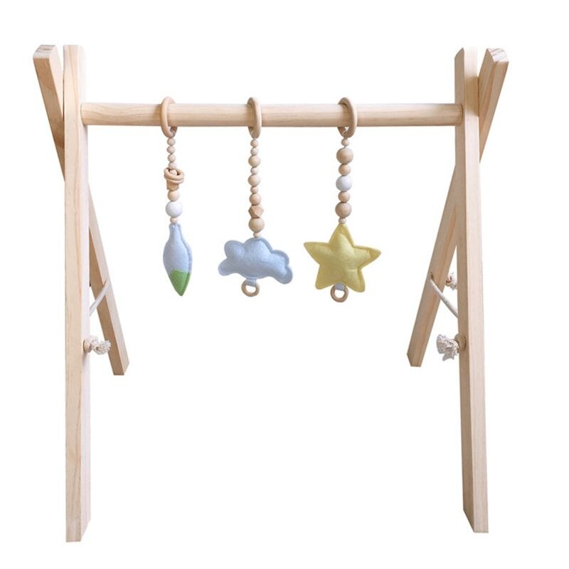 Nordic Stijl Baby Gym Spelen Kwekerij Zintuiglijke Ring-Pull Speelgoed Houten Frame Baby L9CD