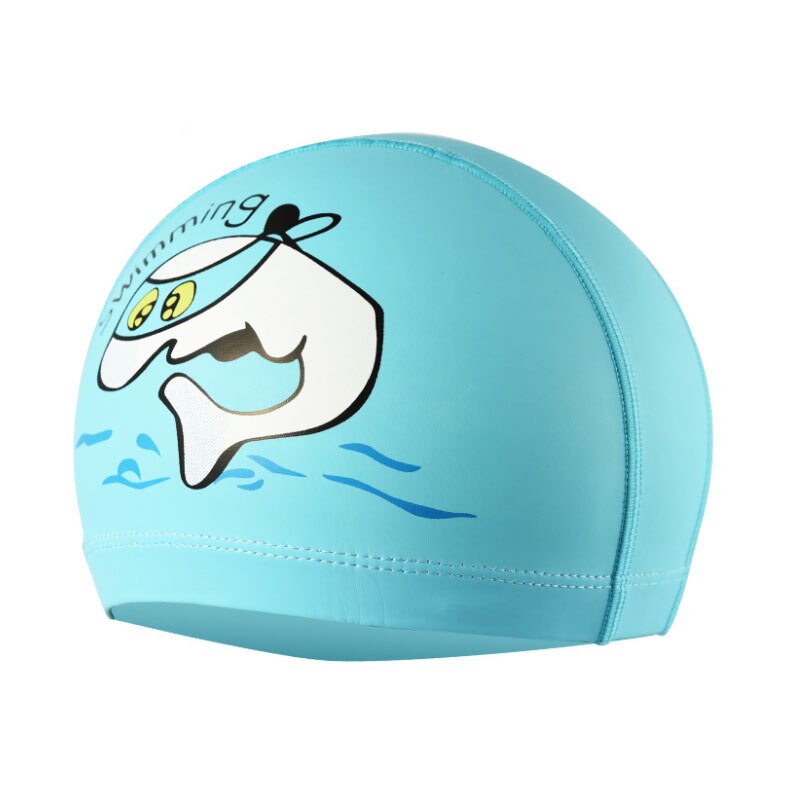 Casquette de piscine pour enfants, chapeau de protection en forme de dauphin, bouchon d&#39;oreille, étanche, pour garçons et filles, accessoire de plongée: Sky Blue