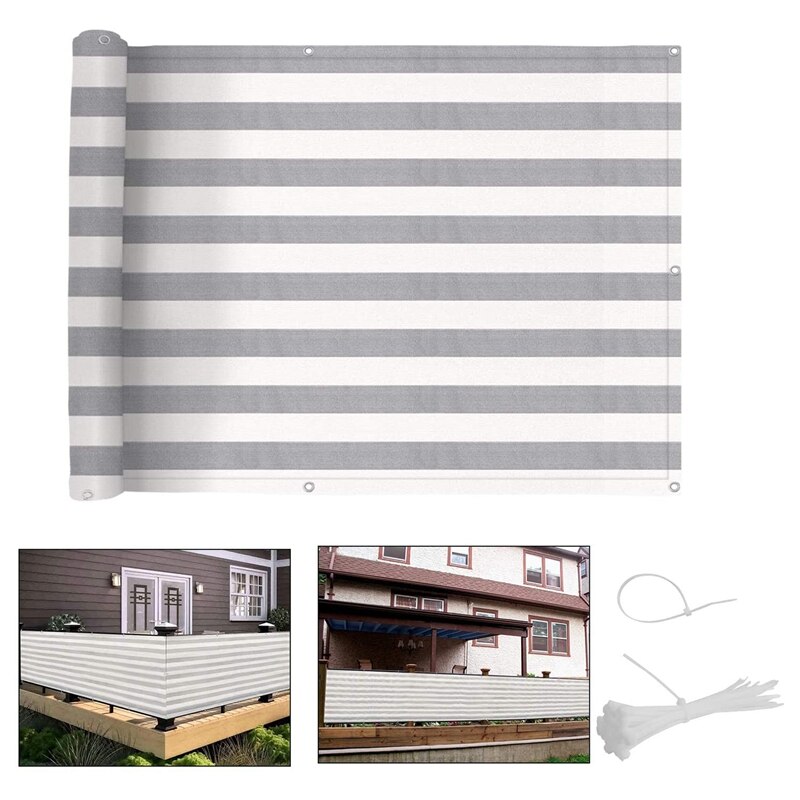 Balcony Privacy Screen Cover Mesh Windscreen UV Protection Weather-Resistance with Cable Ties