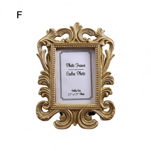 Retro Floral Photo Frame Elliptical Desktop Picture Frame Ornament Small Baroque Photo Holder Photo Prop Wedding Home Decor: Clear
