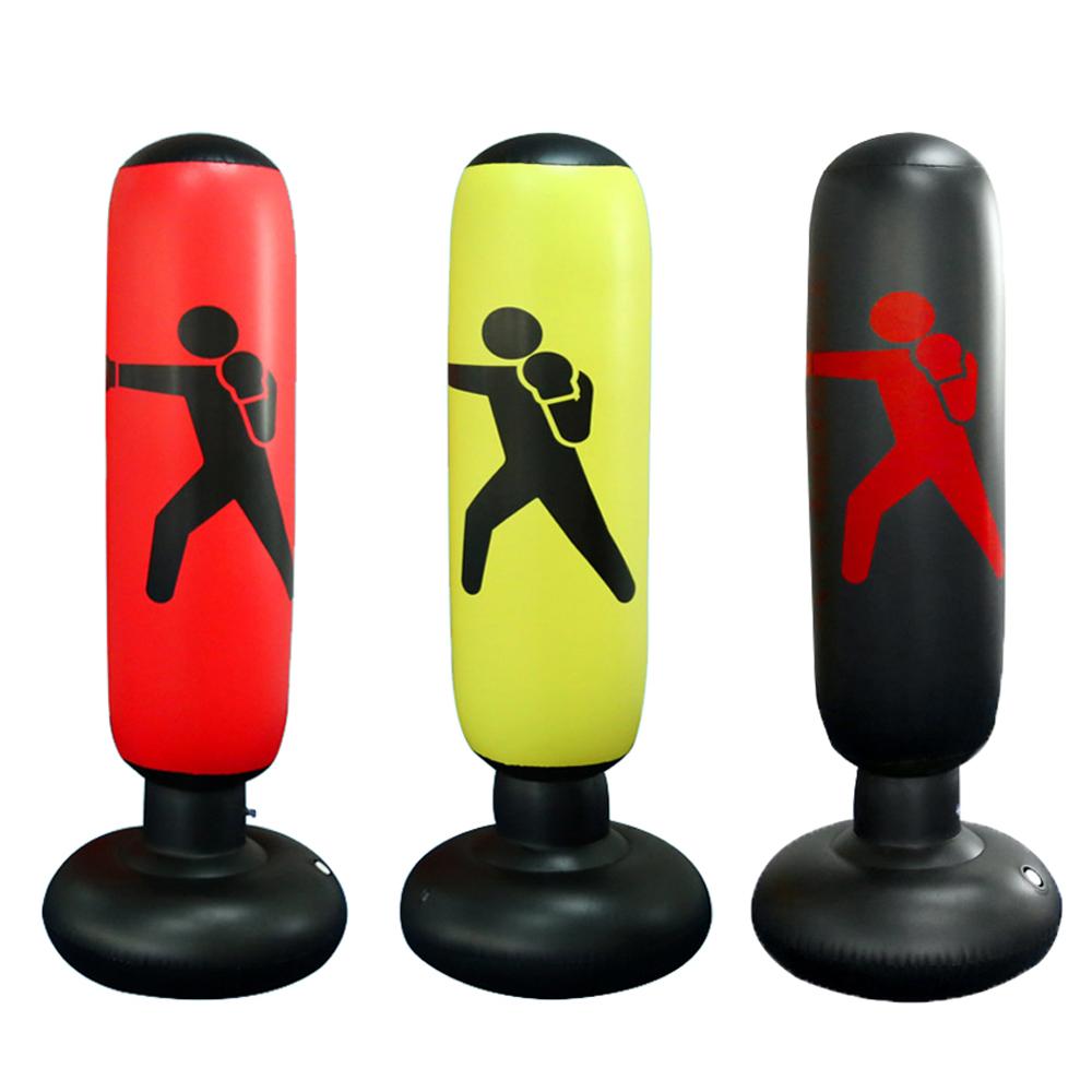 Lätt att flytta vertikal uppblåsbar boxpåse pvc förtjockning boxning pelare tumbler kamp kolonn boksäck väska fitness verktyg