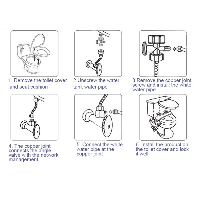 Non-Electric Bidet Attachment Toilet Bidet Seat Self-Cleaning Nozzle-Fresh Water Bidet Sprayer Mechanical Muslim Shattaf Washing