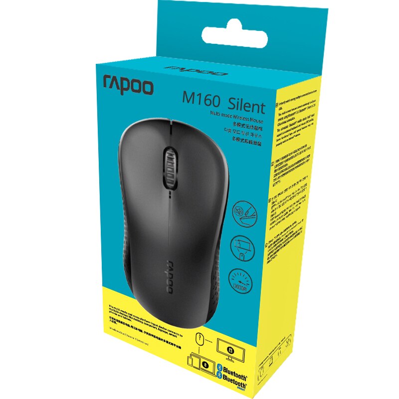 Rapoo M160G Multi-modus Stille kabellos Mini Maus Schalter 3 Geräte mit 1300DPI Bluetooth 3.0/4,0 RF 2,4 GHz für Computer Laptop