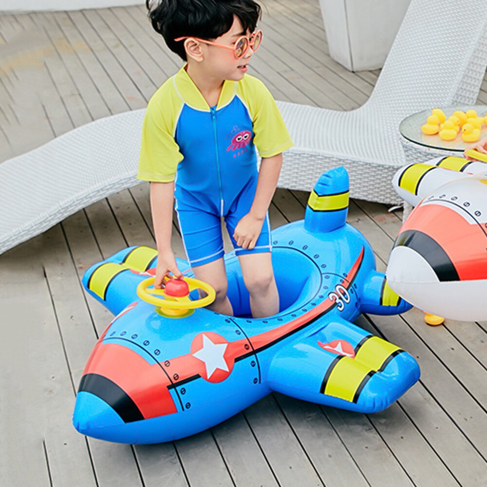 Inflatable Swimming Ring Comfortable Seat Cute Airplane Pool Float Swim Ring PVC Floating Toys for Chidren summer