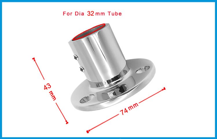 Marine Grade 316 Stainless Steel Casting Ship Handrail Fittings Round Base 45 Degree Tube Base