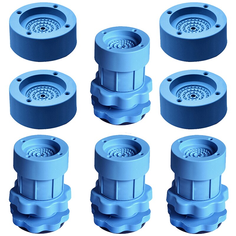4PCS Anti Vibration Mats for Washing Machine Rubber Mat Support Machine Dryer Rubber Pad Adjustable Non-Slip Pad Floor Protector: Big small blue-4pcs