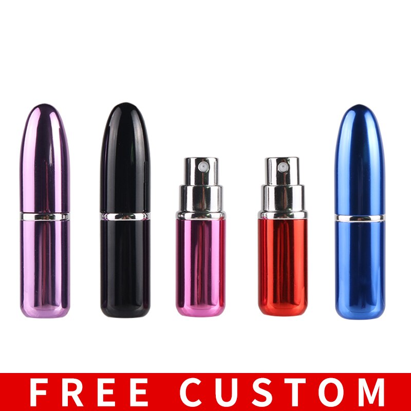 Flacon pulvérisateur de parfum, 3ml, coque en aluminium, revêtement en verre, Portable, brillant