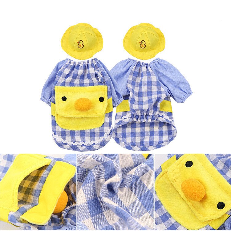 cute duck duck hat dog clothes cartoon backpack pet clothes small dog shirt chihuahua pet coat Yorkshire pet clothes