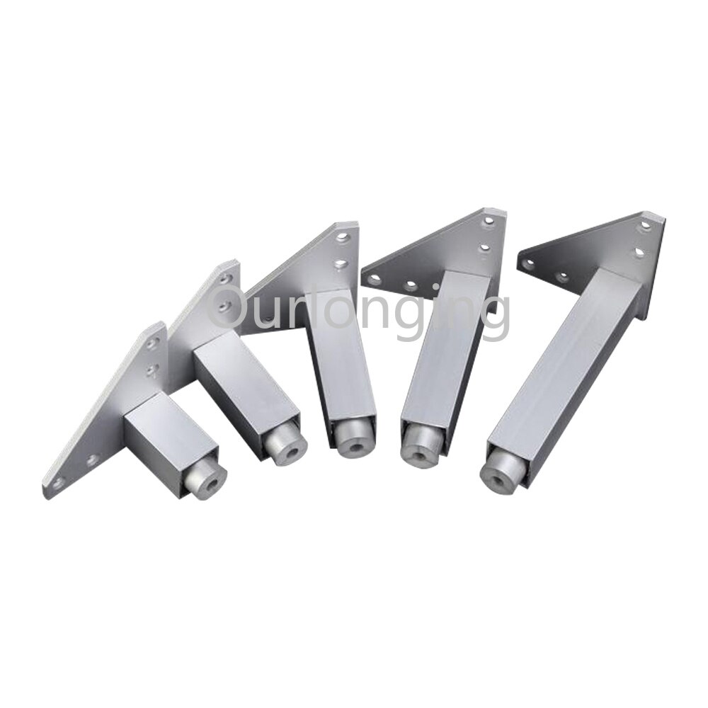 4PCS 200mm Adjustable Silver Aluminum Alloy Triangle Base Furniture Legs Cabinet Sofa Feet