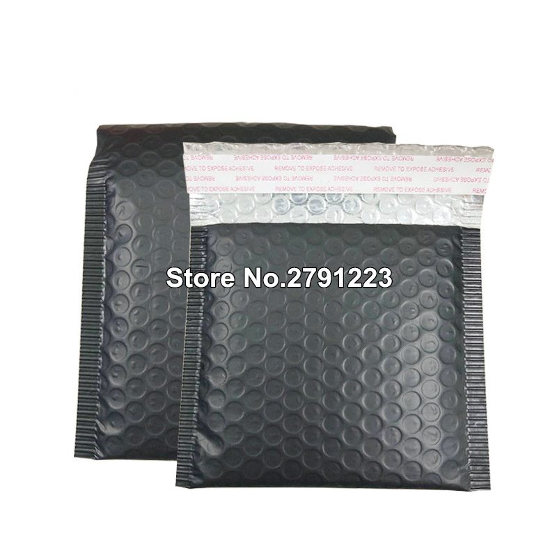 50 Pcs Verpakking Bubble Mailers Zwart Papier Gevoerde Enveloppen Bag Bubble Mailing Envelop Tas 15*13 Cm + 4 Cm: Matte Black