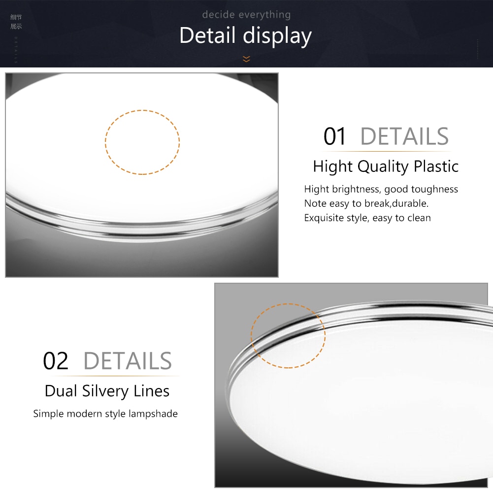 LED Ceiling Light 72W 36W 24W 18W 12W Down Light Surface Mount Panel Lamp AC 220V Modern Lamp For Home Decor Lighting