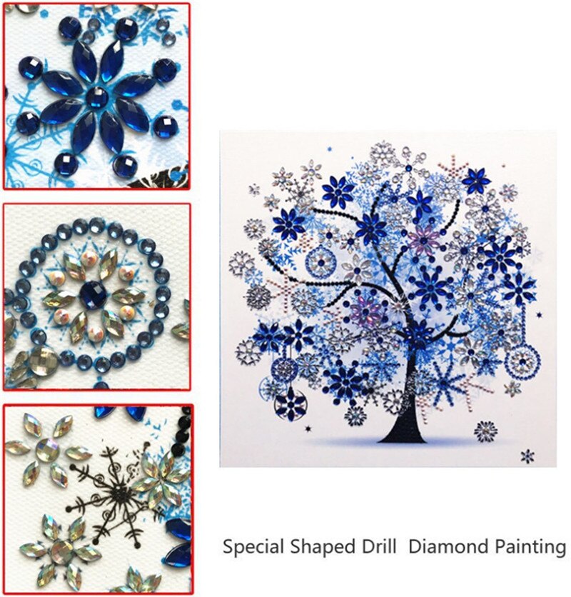 G. DIY Four Seasons Tree Diamond Painting Embroidery Rhinestone Crystal Material Package 30x30cm Home Decoration