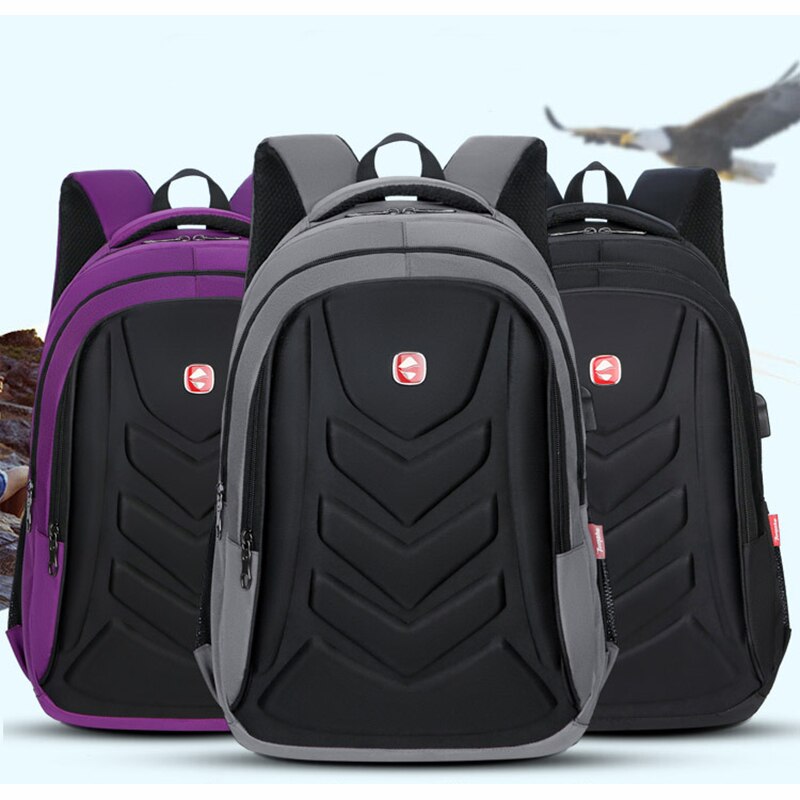 Mens USB Charge Waterproof Laptop Backpacks Large Capacity Male Leisure Travel Bags Student School Bookbag Computer Big