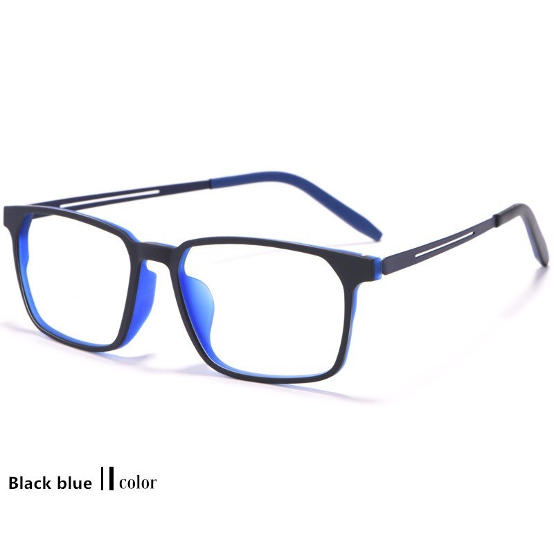 Gafas de titanio puro ultraligeras para hombre y mujer, lentes de cuadrada con montura graduada, 8878: Black blue