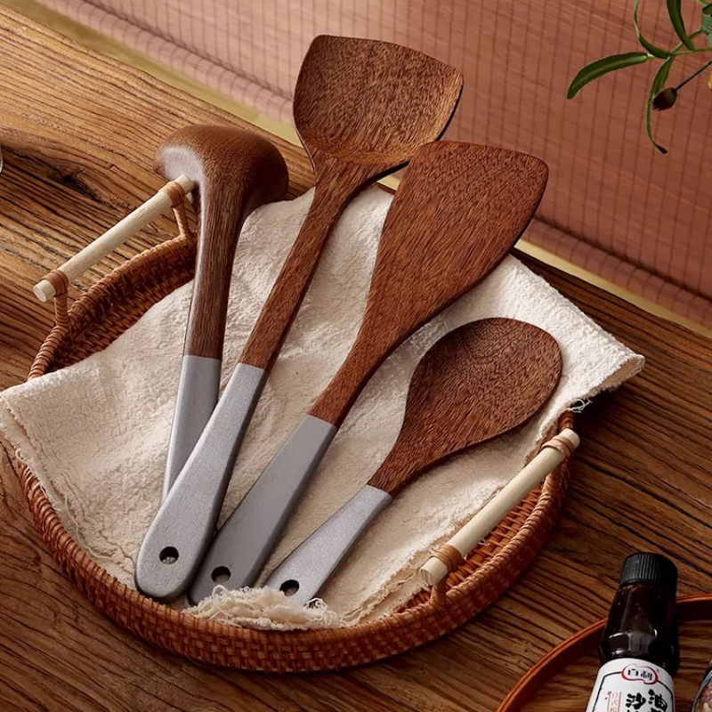Accesorios de cocina de madera con alas de pollo, herramientas de cocina, sartenes antiadherentes, utensilios de cocina de madera especializados, juego de utensilios de cocina