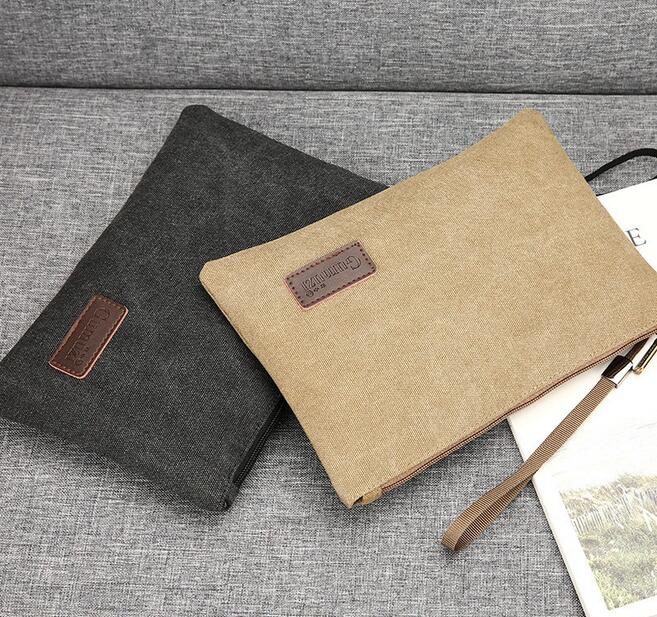 Bolsa de envelope de lona para homens, bolsa com luz vestível para homens de negócios