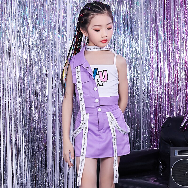 Children'S Jazz Dance Costumes Girls Hip Hop Street Dancing Suits Models Catwalk Clothes Kids Modern Stage Wear DNV13412: 150cm