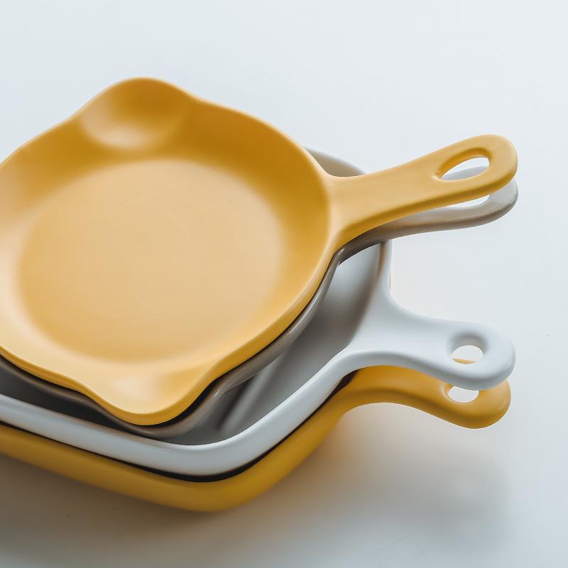 Nordisk keramisk morgenmadstallerken bageplade porcelænsservice tallerken med håndtag husholdnings lille bøf skive hjemmeservice værktøj