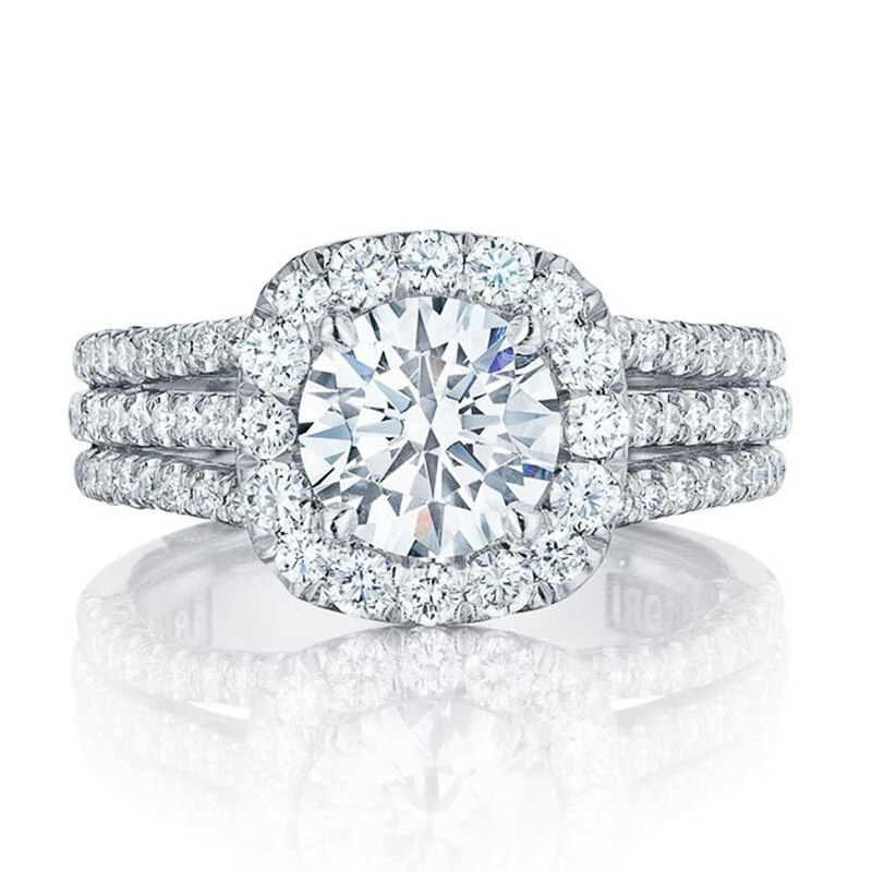 Huitan modisch Frauen Ringe mit Brillante Zirkonia Luxus Verlobungsringe Hochzeit Schmuck