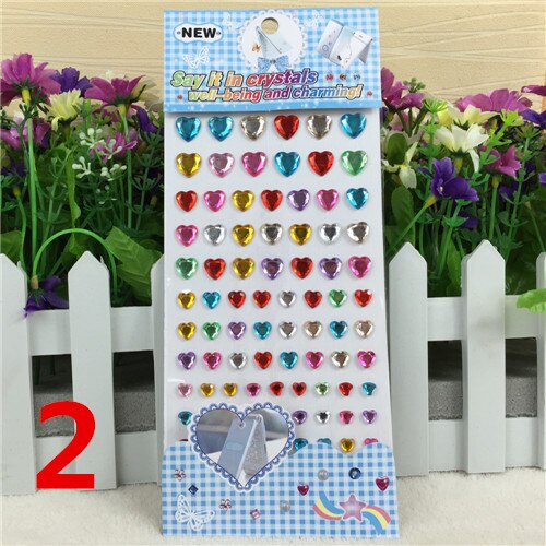 Many Styles Mixed Color Acrylic Rhinestone Crystal Decoration Stickers 3D Baby Kids boys girls DIY Cute Children toys Stickers: 2