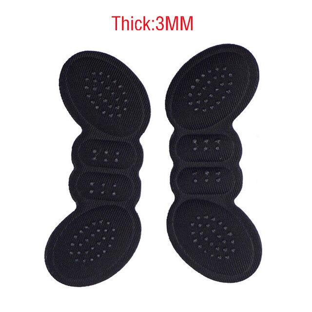 1 Paar Hoge Hak Inlegzolen Vlinder Aanpassen Grootte Hak Liner Grips Protector Sticker Hak Pad Voetverzorging Anti Hoogte Blijven hak Pads: Black Thick 3mm