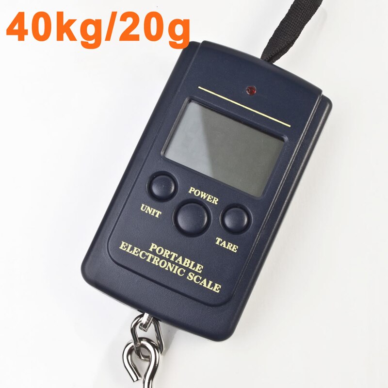 Mini Bagage Schaal 40 kg/88lb Portable Balance Weegt Koffer Tas Elektronische Digitale Vissen Opknoping Hook Weegschaal Steelyard