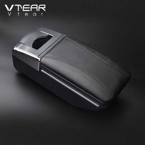 Vtear For chevrolet lacetti car armrest leather arm rest ABS storage box accessories center centre console car-styling auto: Black thread