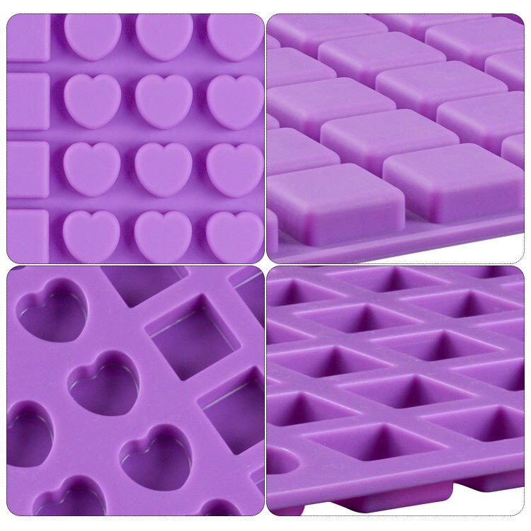 Siliconen Bakvorm 80 Gaten Diy Chocolade Maken Gereedschap Hartvormige Vierkante Fondant Cake Decorating Gereedschap Snoep Mallen