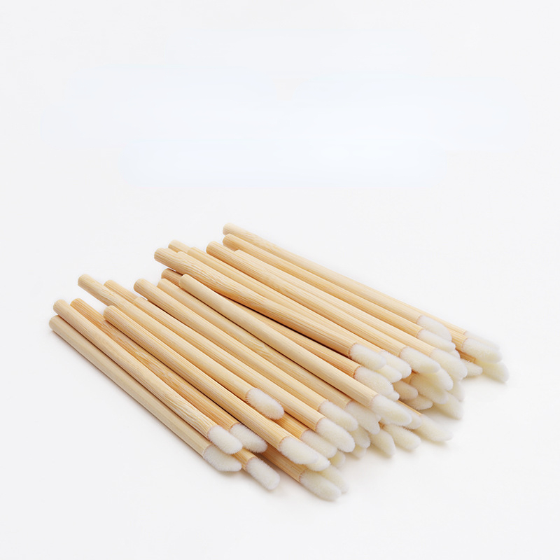 Disposable Lip Brush Stick Portable Lip Gloss Brush Makeup Brush Beauty Tool Bamboo Stick Lipstick Brush