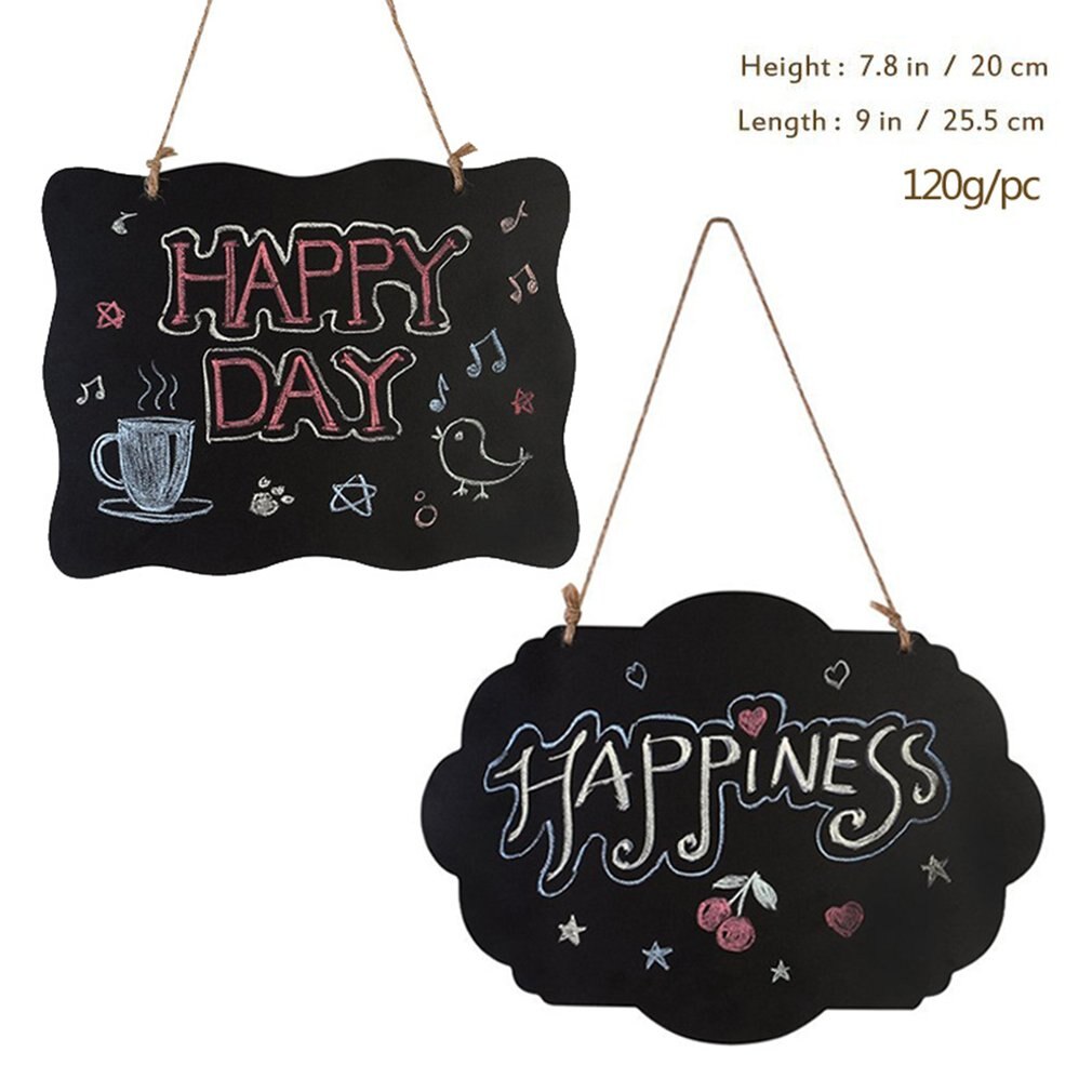 Hanging Wooden Blackboard Double Sided Chalkboard Wordpad Message Black Board Office School Supplies