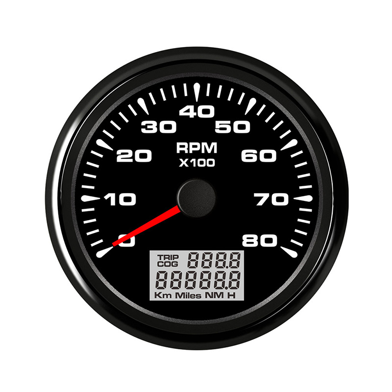 85mm Boat Tachometer Sensor with LCD Hourmeter 6000 RPM for Diesel Gasoline Engine Marine Car Tacho Meter 7 Color Backlight: 8K-BN