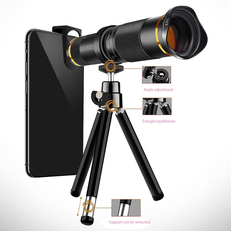 38X Telephoto Lens HD Monocular Telescope Phone Camera Lens for IPhone 11 Xs Max XR X 8 7 Plus Android Smartphone Mobile